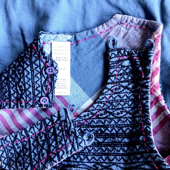 Tea Collection Reversible Blue/Pink Cotton Dress 3 - Picture 11 of 11